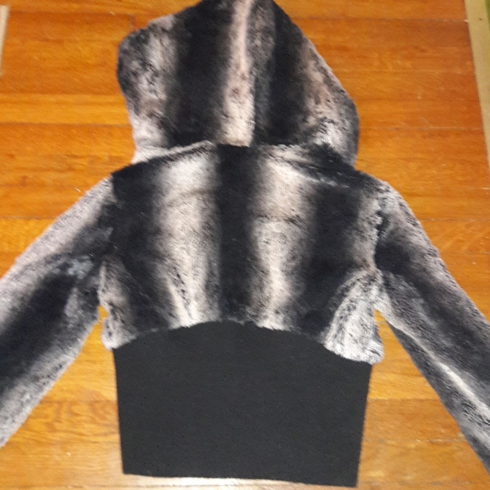 -Gifted-Bebe FAUX Fur Hooded Jacket - Picture 3 of 7